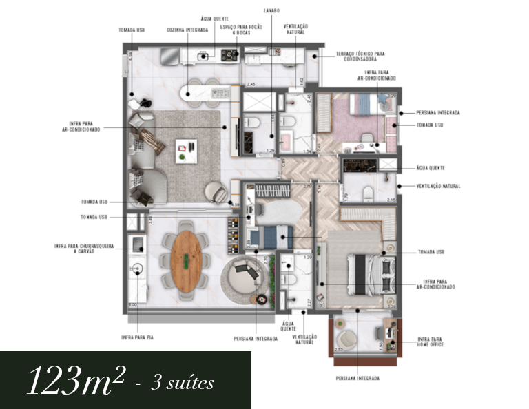 apartamento a venda de 3 dormitórios em Santo Amaro